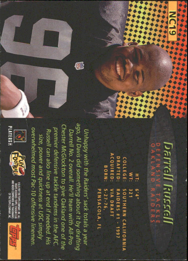 1997 Stadium Club Football Never Compromise Insert Singles - You Choose - Picture 15 of 31