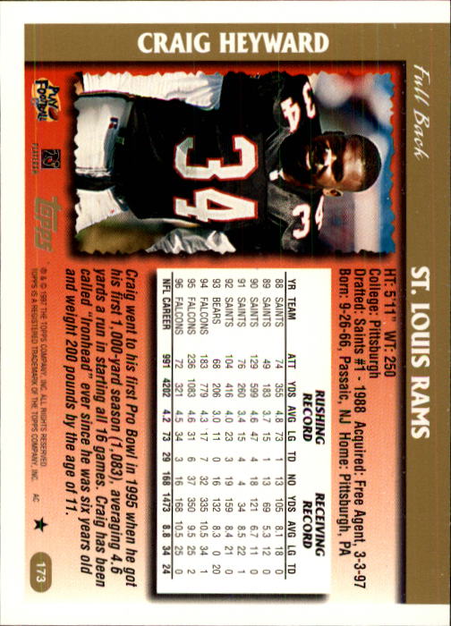 A7591- 1997 Topps Football Card #s 1-415 +Rookies -You Pick- 15+ FREE US SHIP - Picture 189 of 429