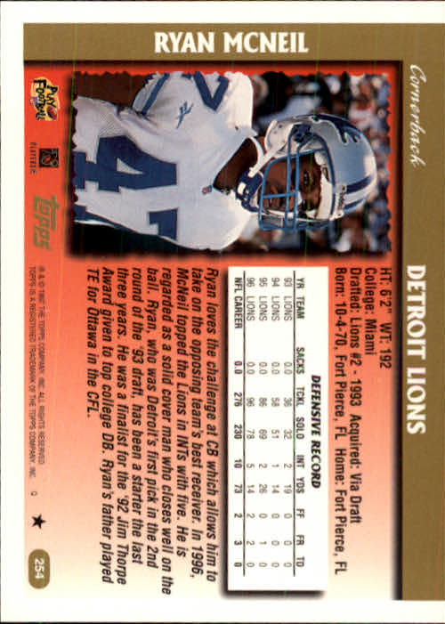 A7591- 1997 Topps Football Card #s 1-415 +Rookies -You Pick- 15+ FREE US SHIP - Picture 279 of 429