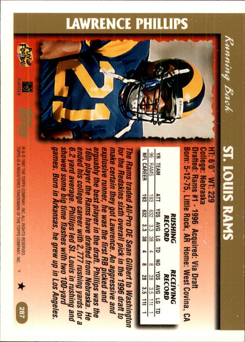 A7591- 1997 Topps Football Card #s 1-415 +Rookies -You Pick- 15+ FREE US SHIP - Picture 321 of 429