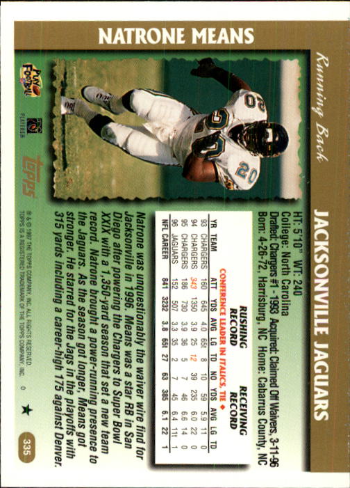 A7591- 1997 Topps Football Card #s 1-415 +Rookies -You Pick- 15+ FREE US SHIP - Picture 375 of 429