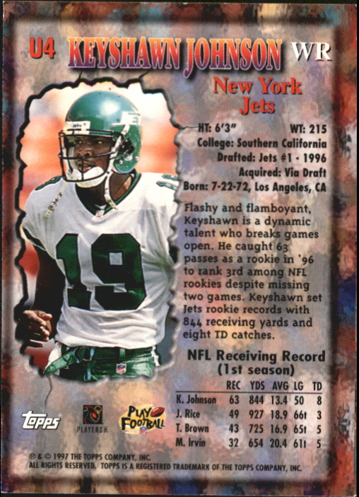 1997 Topps Football "Mystery Finest and Underclassmen" Insert and Parallel Cards - Picture 7 of 7