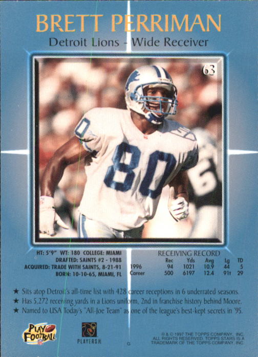B1670- 1997 Topps Stars FB #s 1-125 +RCs +Inserts -You Pick- 15+ FREE US SHIP - Picture 71 of 150