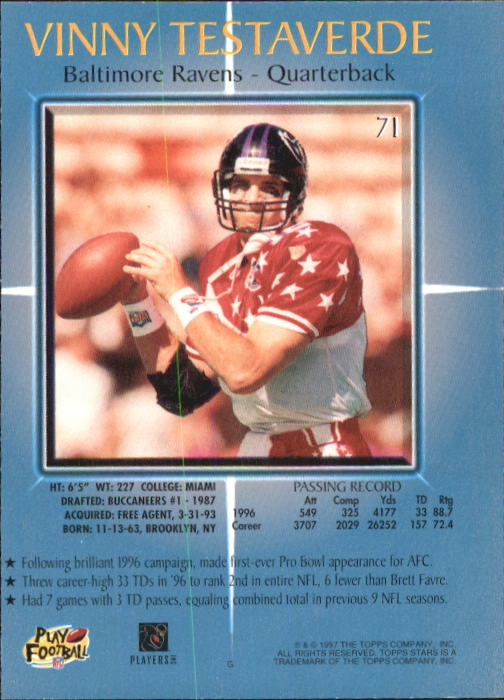 B1670- 1997 Topps Stars FB #s 1-125 +RCs +Inserts -You Pick- 15+ FREE US SHIP - Picture 81 of 150