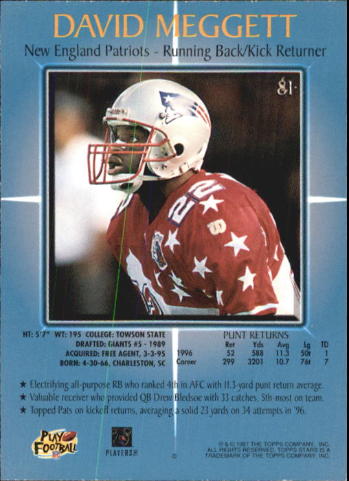B1670- 1997 Topps Stars FB #s 1-125 +RCs +Inserts -You Pick- 15+ FREE US SHIP - Picture 99 of 150