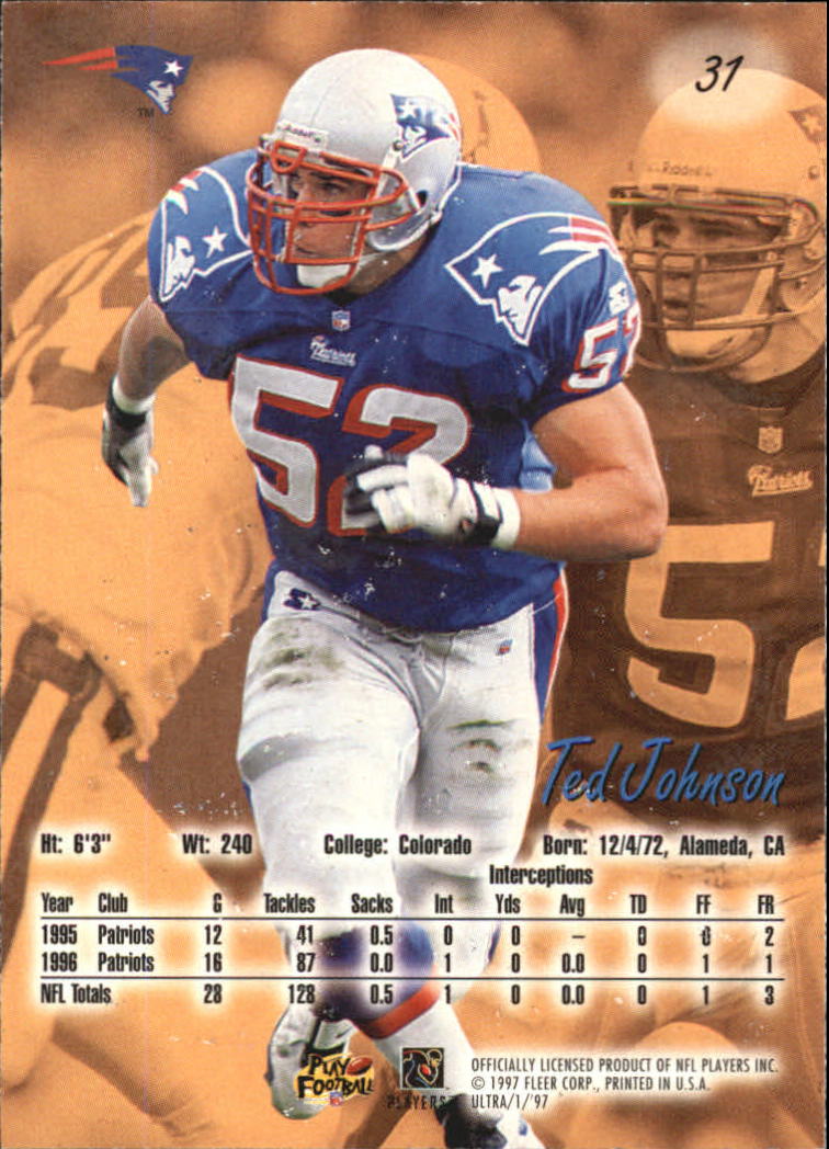 1997 Ultra (Fleer) Football "Main Set" Base Cards - Picture 21 of 119