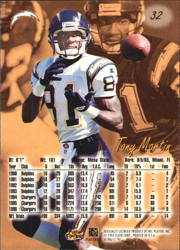 1997 Ultra (Fleer) Football "Main Set" Base Cards - Picture 23 of 119