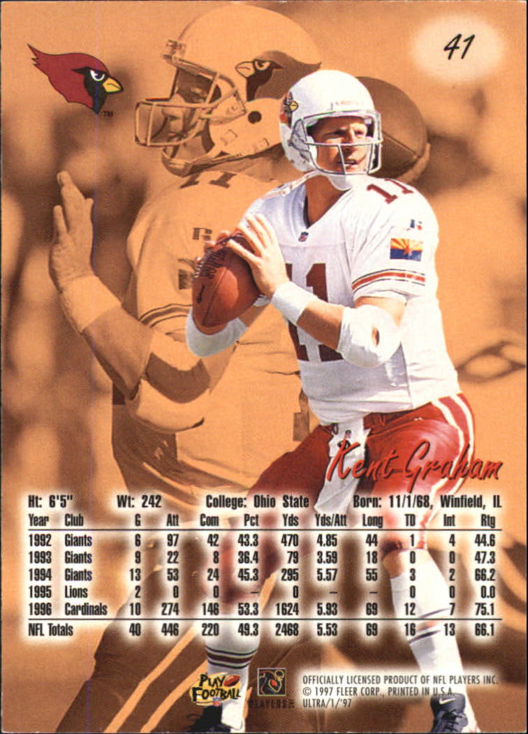 1997 Ultra (Fleer) Football "Main Set" Base Cards - Picture 25 of 119