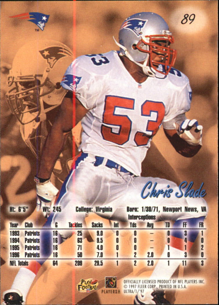 1997 Ultra #89 Chris Slade back image