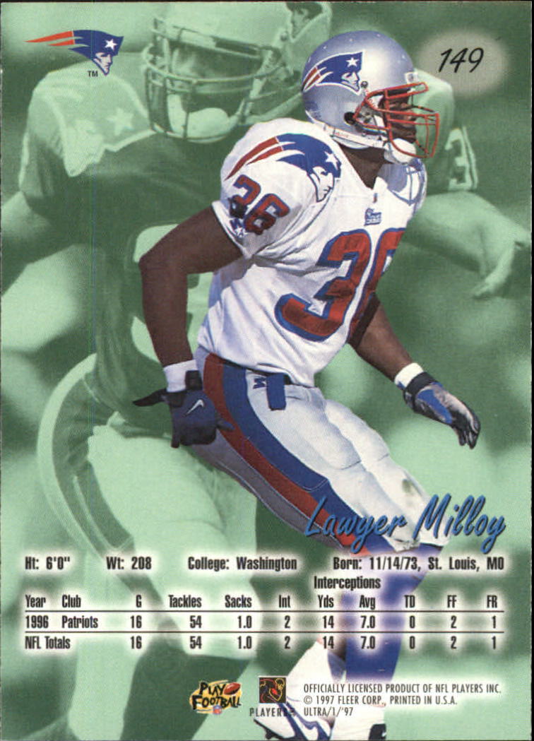1997 Ultra (Fleer) Football "Main Set" Base Cards - Picture 61 of 119