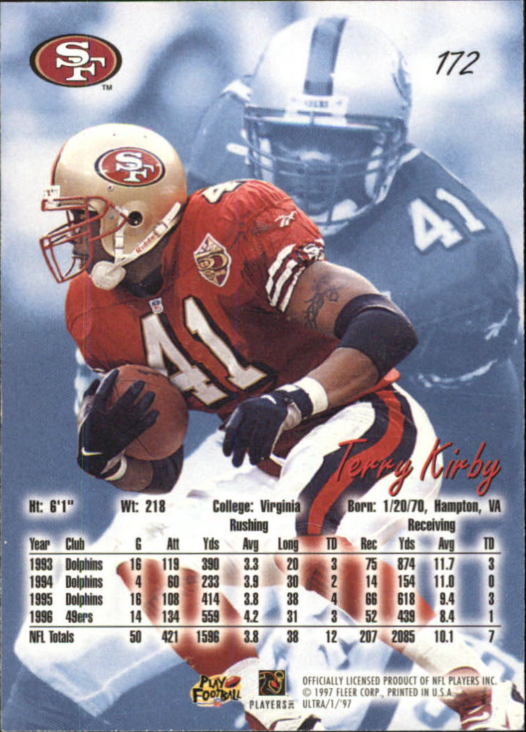 1997 Ultra (Fleer) Football "Main Set" Base Cards - Picture 71 of 119