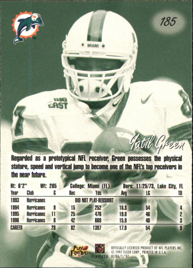 1997 Ultra (Fleer) Football "Main Set" Base Cards - Picture 91 of 119