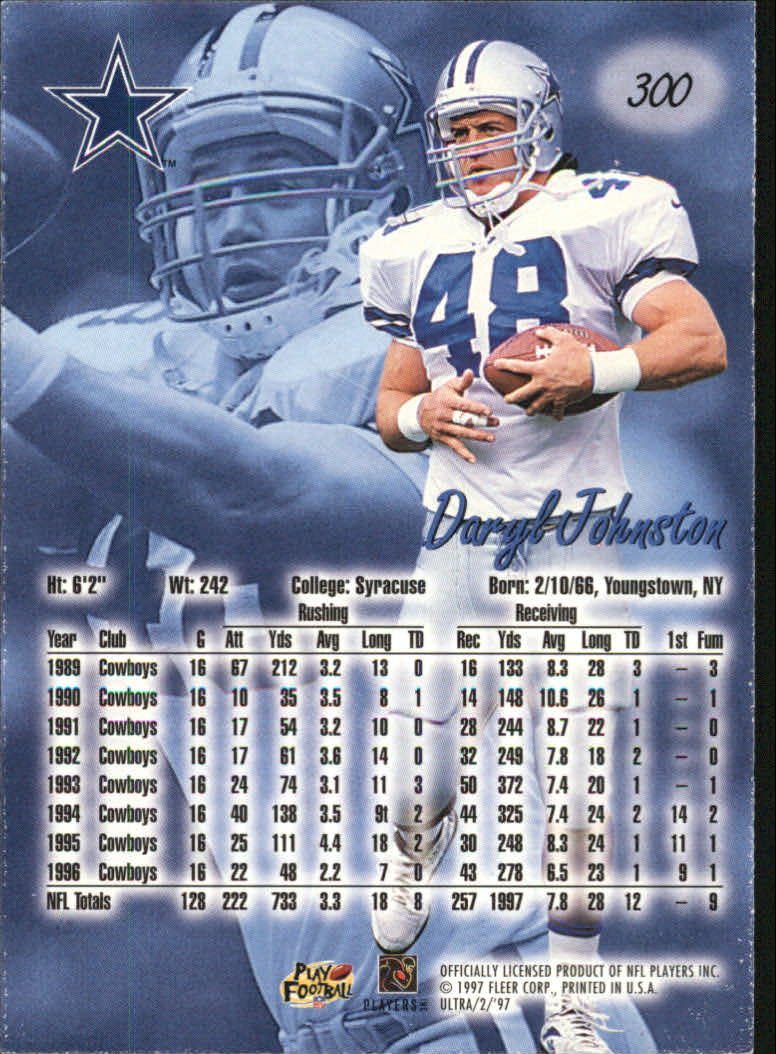 1997 Ultra #300 Daryl Johnston back image