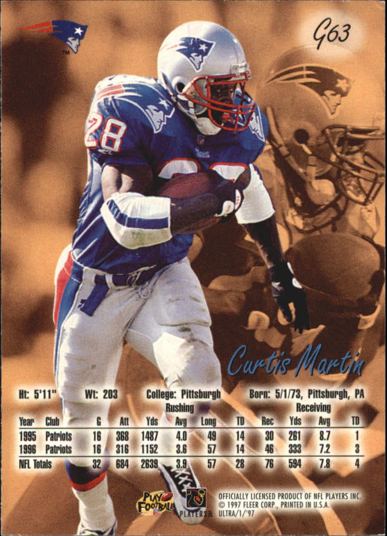 1997 Ultra (Fleer) Football "Gold Medallion" Parallel Cards - Picture 7 of 31