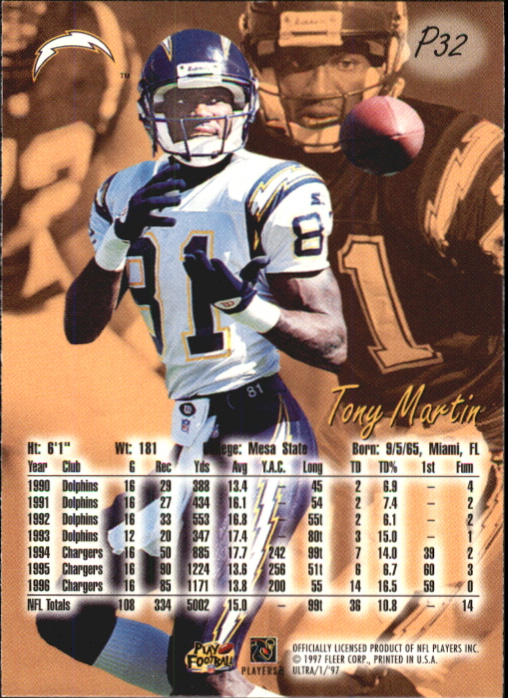 1997 Ultra Platinum Medallion #32 Tony Martin