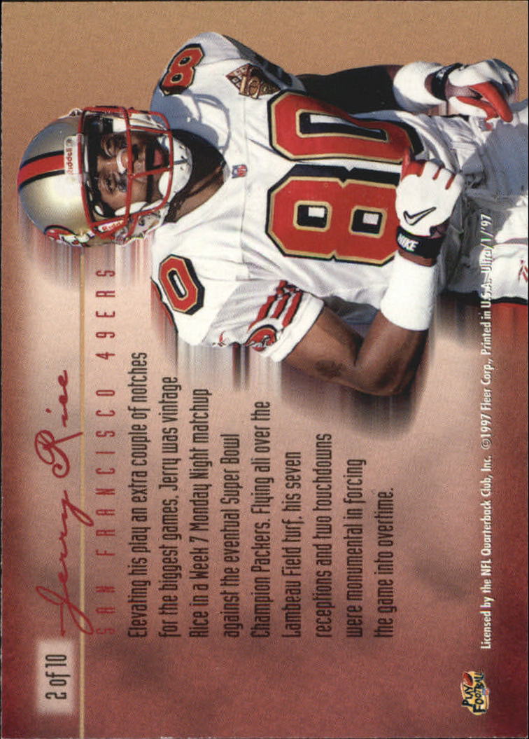 1997 Ultra Play of the Game #2 Jerry Rice back image