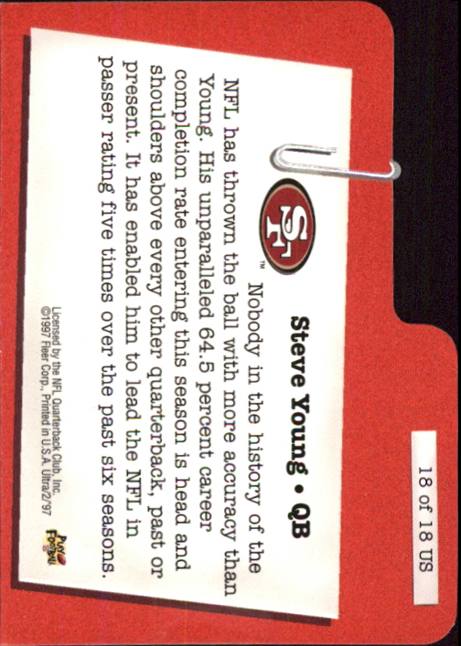 1997 Ultra Specialists Ultra #18 Steve Young back image