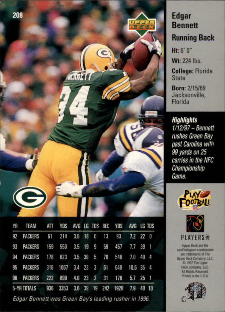 A7091- 1997 Upper Deck FB Card #s 201-300 +Inserts -You Pick- 15+ FREE US SHIP - Picture 15 of 220