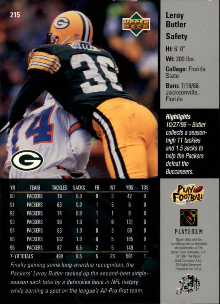 A7091- 1997 Upper Deck FB Card #s 201-300 +Inserts -You Pick- 15+ FREE US SHIP - Picture 27 of 220