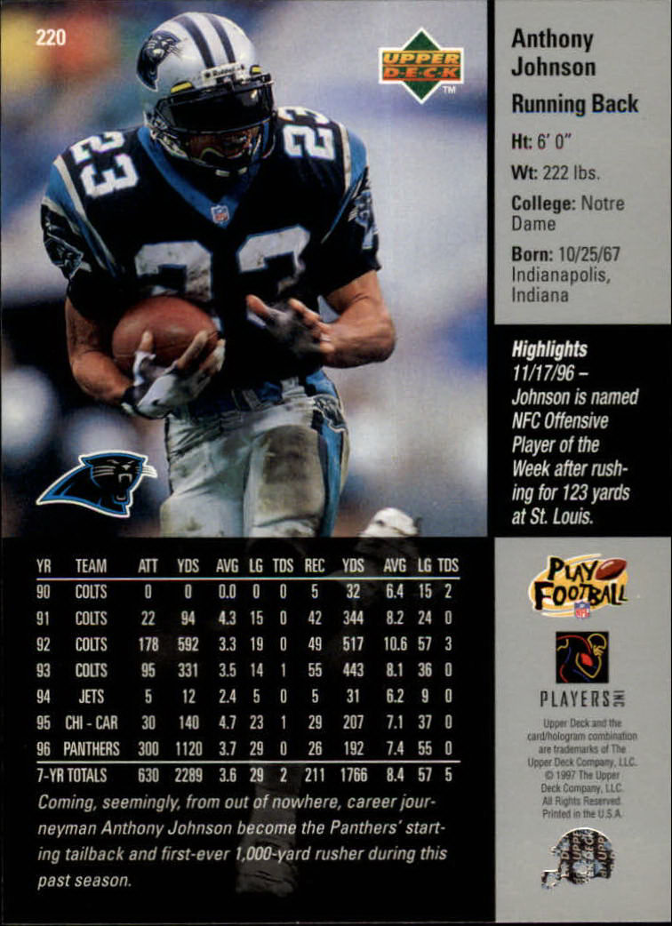 A7091- 1997 Upper Deck FB Card #s 201-300 +Inserts -You Pick- 15+ FREE US SHIP - Picture 35 of 220