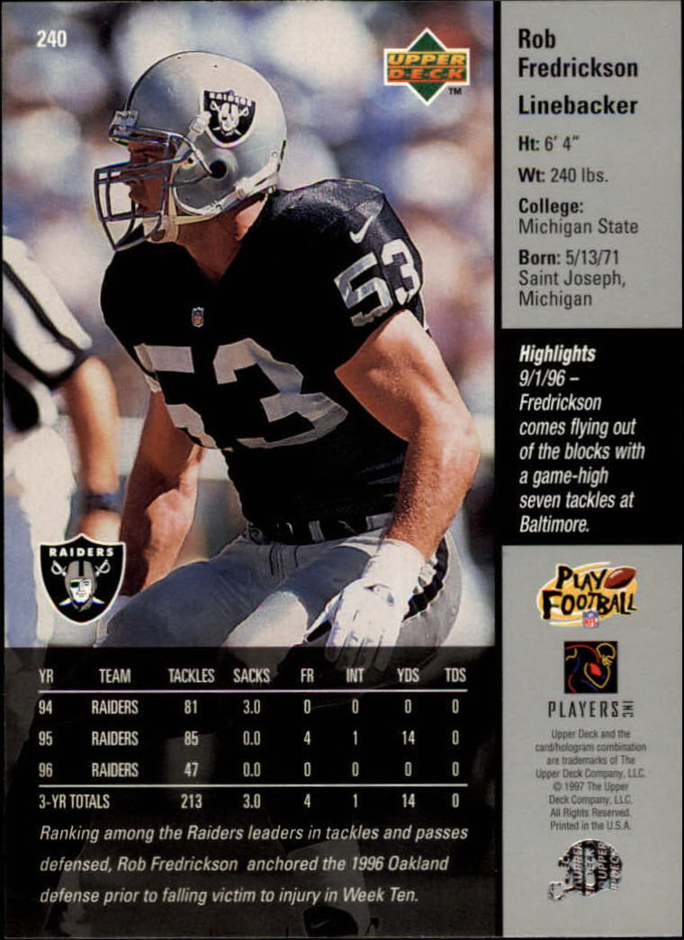 A7091- 1997 Upper Deck FB Card #s 201-300 +Inserts -You Pick- 15+ FREE US SHIP - Picture 69 of 220