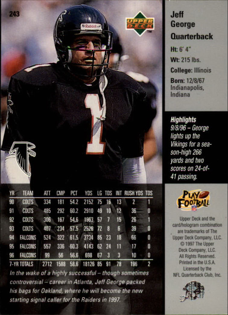 A7091- 1997 Upper Deck FB Card #s 201-300 +Inserts -You Pick- 15+ FREE US SHIP - Picture 73 of 220