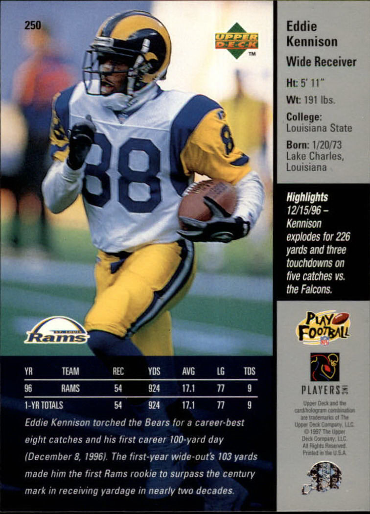 A7091- 1997 Upper Deck FB Card #s 201-300 +Inserts -You Pick- 15+ FREE US SHIP - Picture 83 of 220