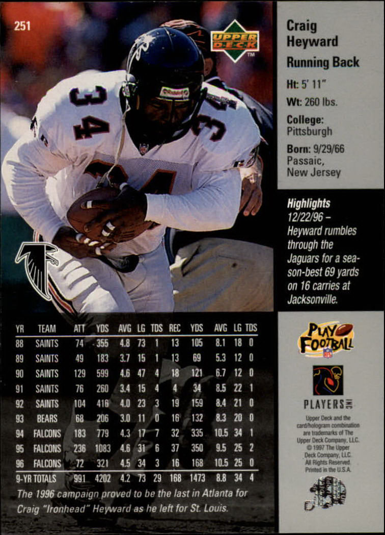 A7091- 1997 Upper Deck FB Card #s 201-300 +Inserts -You Pick- 15+ FREE US SHIP - Picture 85 of 220