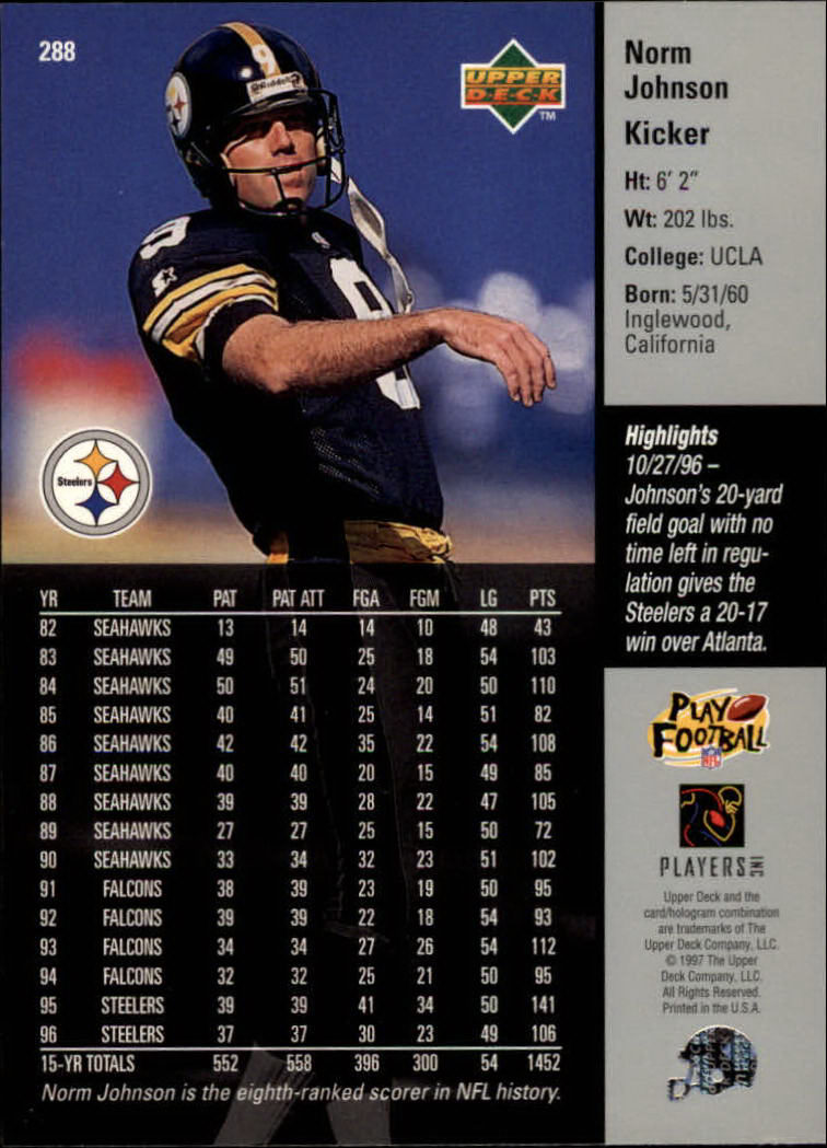 A7091- 1997 Upper Deck FB Card #s 201-300 +Inserts -You Pick- 15+ FREE US SHIP - Picture 151 of 220
