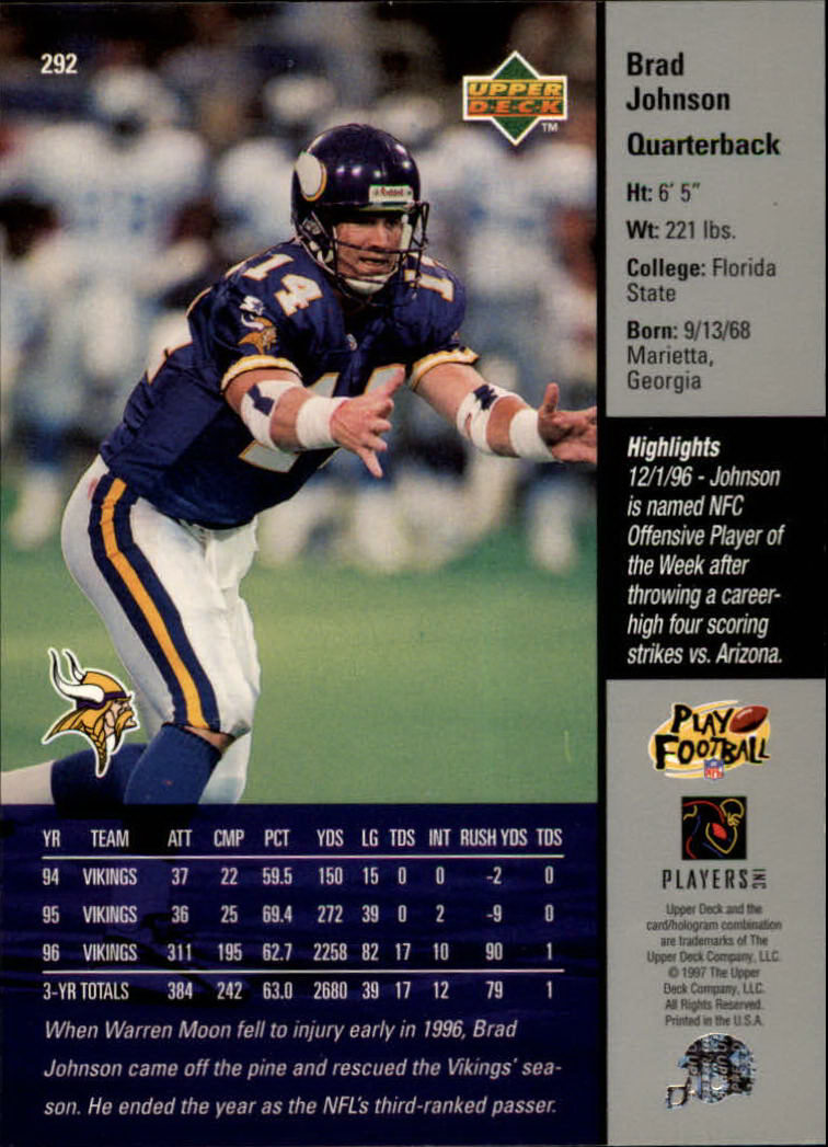 A7091- 1997 Upper Deck FB Card #s 201-300 +Inserts -You Pick- 15+ FREE US SHIP - Picture 159 of 220