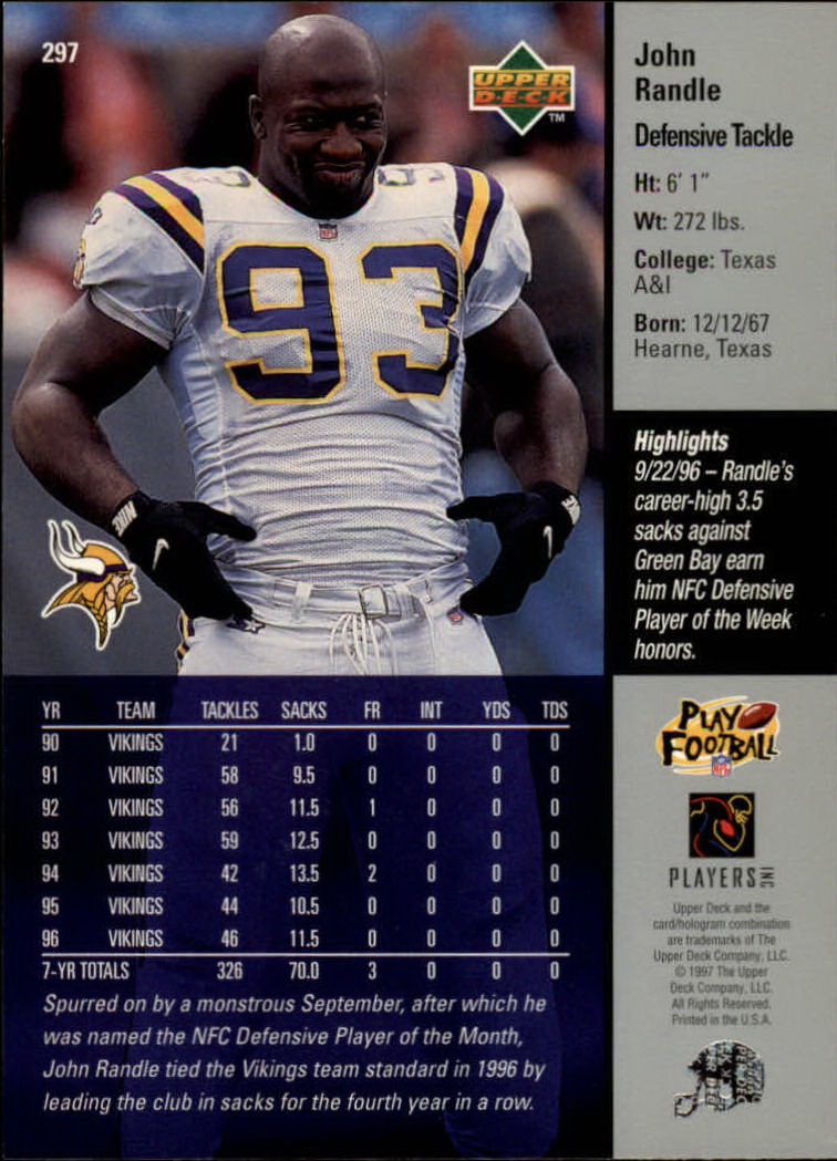 A7091- 1997 Upper Deck FB Card #s 201-300 +Inserts -You Pick- 15+ FREE US SHIP - Picture 165 of 220