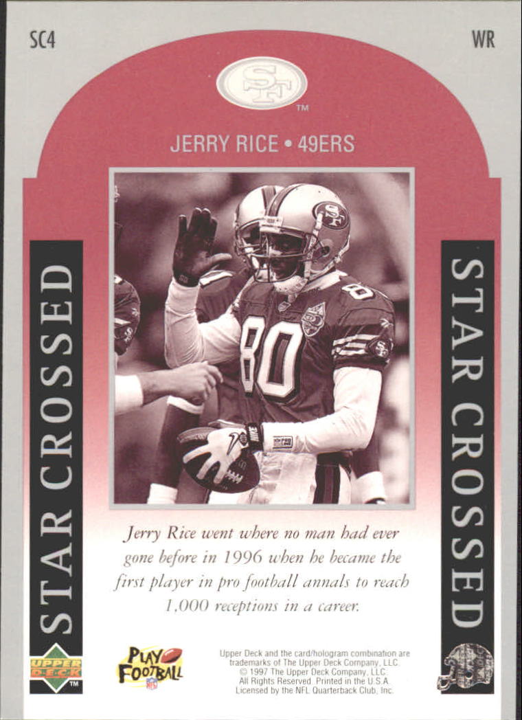 1997 Upper Deck Star Crossed #SC4 Jerry Rice back image
