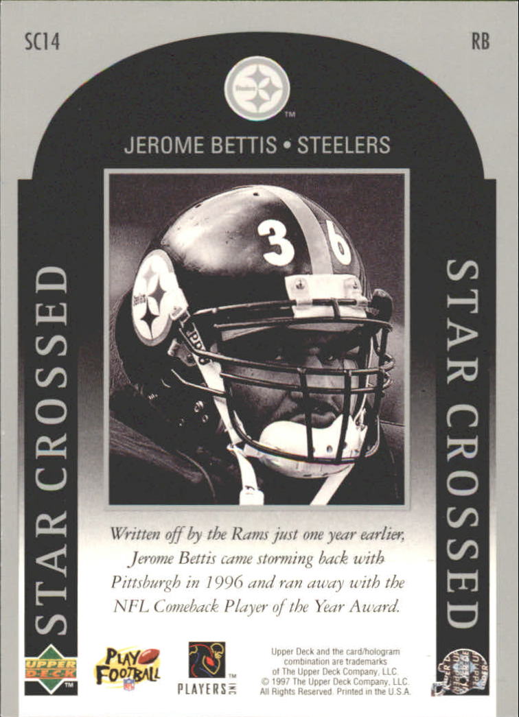 1997 Upper Deck Star Crossed #SC14 Jerome Bettis back image