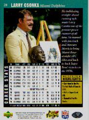1997 Upper Deck Legends #28 Larry Csonka back image