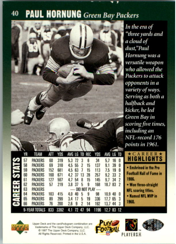 A9580- 1997 Upper Deck Legenden Fb Card # S 1-208 You Pick- 15 + Gratis US - Bild 75 von 389