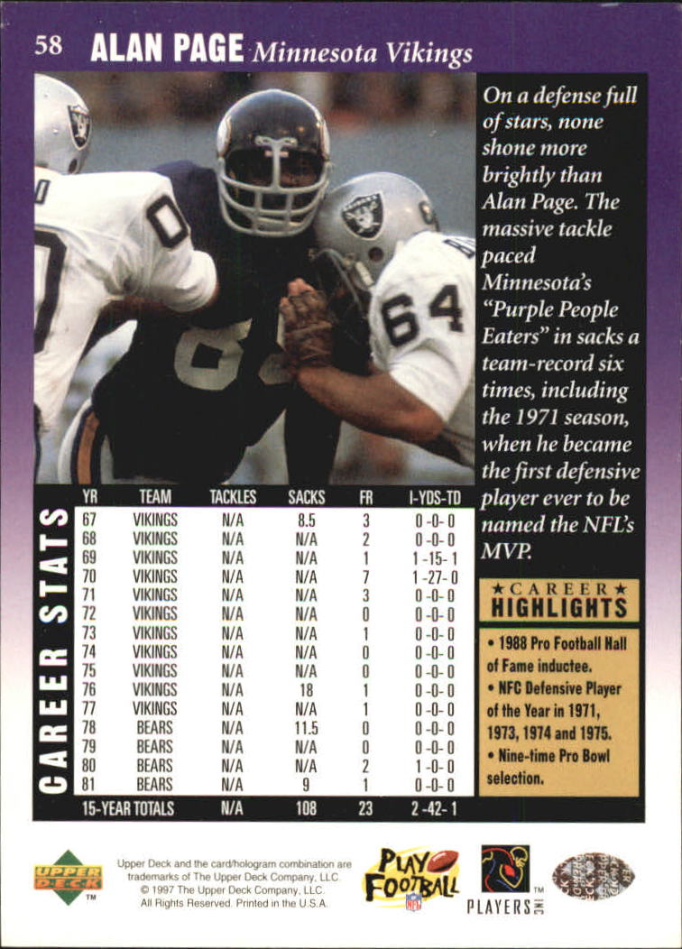 A9580- 1997 Upper Deck Legenden Fb Card # S 1-208 You Pick- 15 + Gratis US - Bild 108 von 389