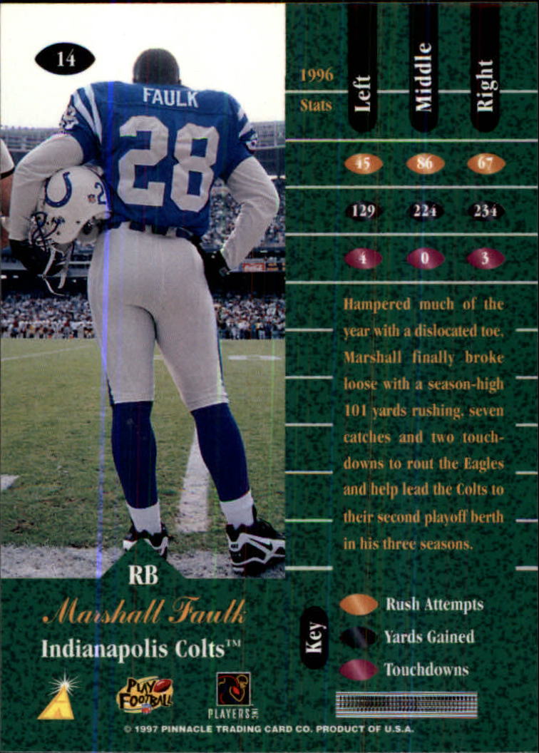 1997 Zenith #14 Marshall Faulk back image