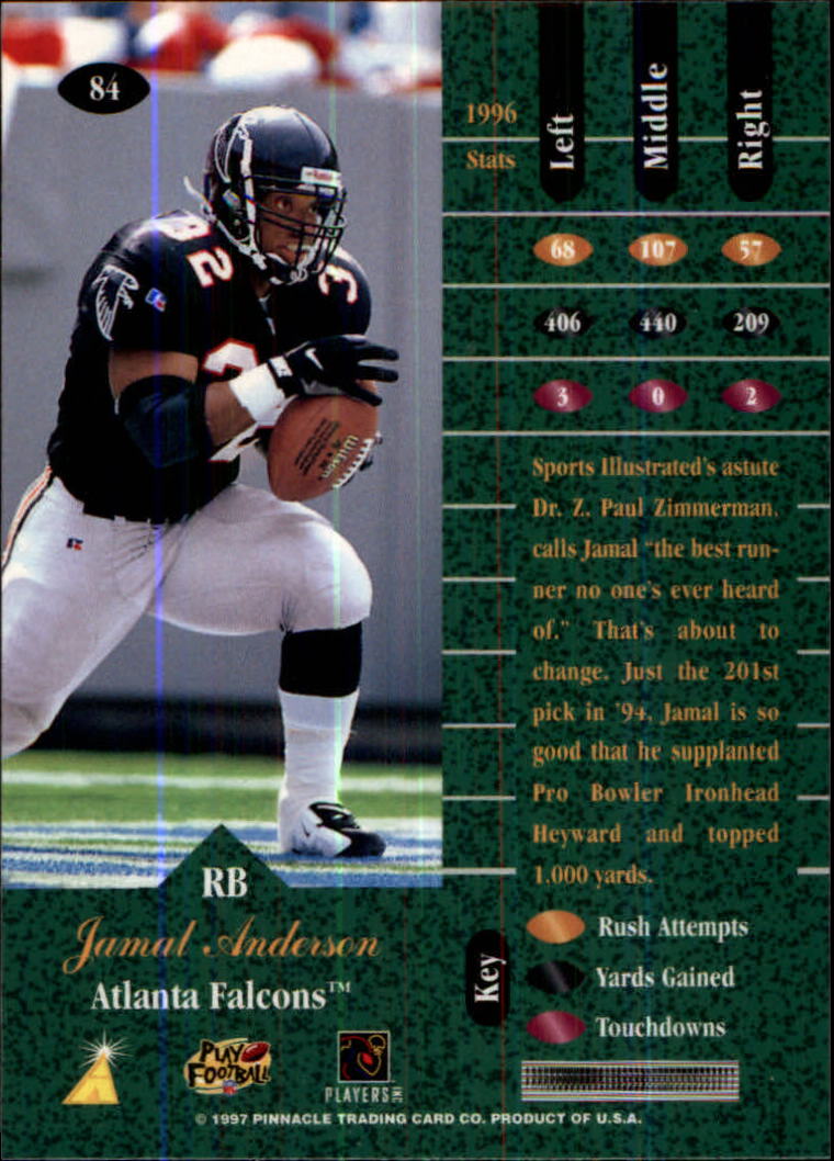 1997 Zenith #84 Jamal Anderson back image
