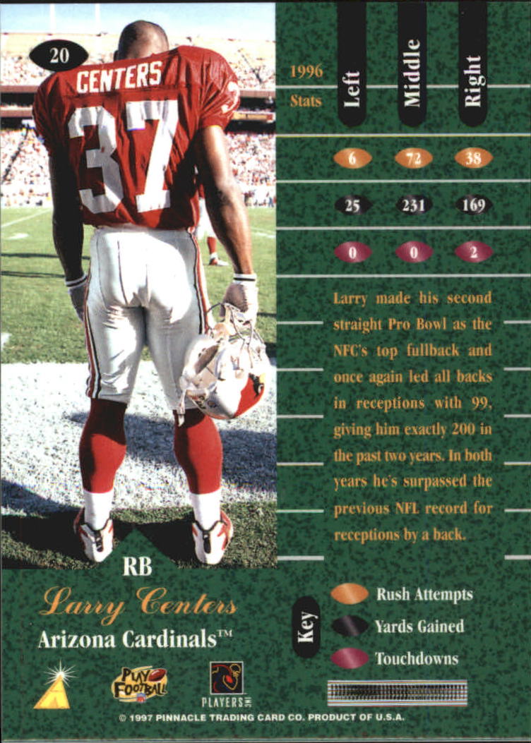 1997 Zenith Artist's Proofs #20 Larry Centers back image