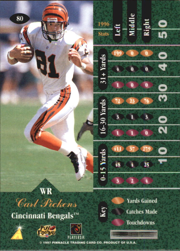1997 Zenith Artist's Proofs #80 Carl Pickens back image