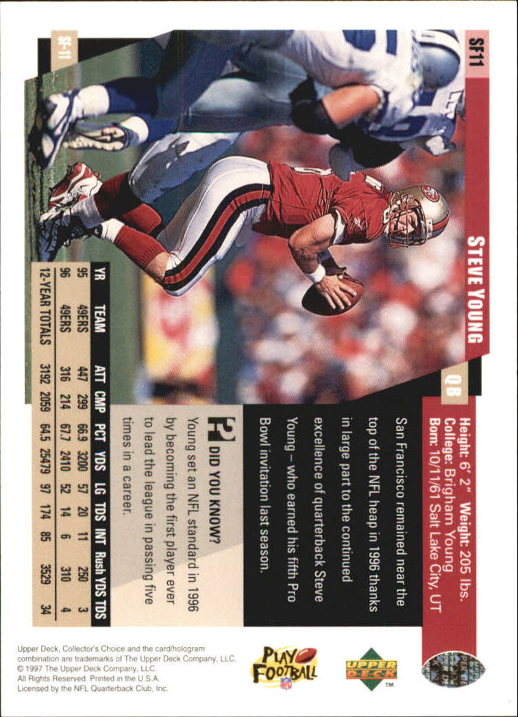 1997 49ers Collector's Choice #SF11 Steve Young back image
