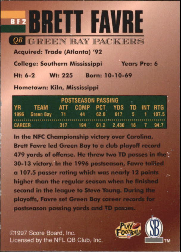 Brett Favre cards (1991-2001) Packers - You Choose - Picture 199 of 372