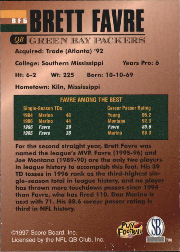Brett Favre cards (1991-2001) Packers - You Choose - Picture 205 of 372