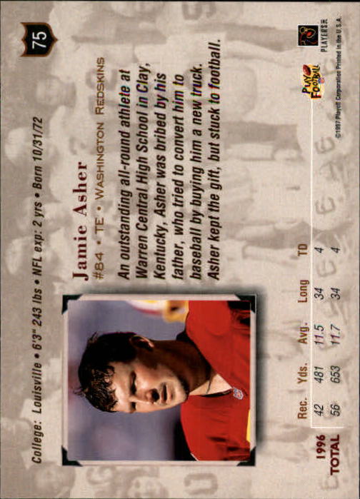1997 Absolute #75 Jamie Asher back image
