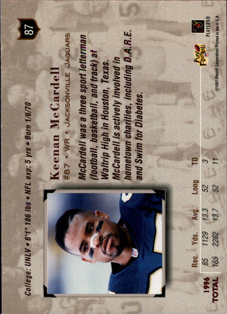 1997 Absolute Bronze Redemption #87 Keenan McCardell back image