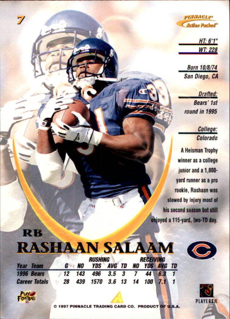 1997 Action Packed #7 Rashaan Salaam back image