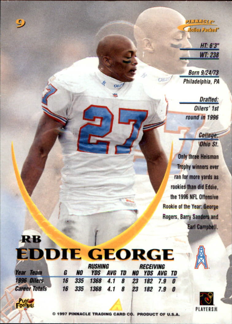 1997 Action Packed #9 Eddie George back image