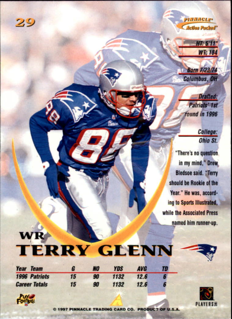 1997 Action Packed #29 Terry Glenn back image
