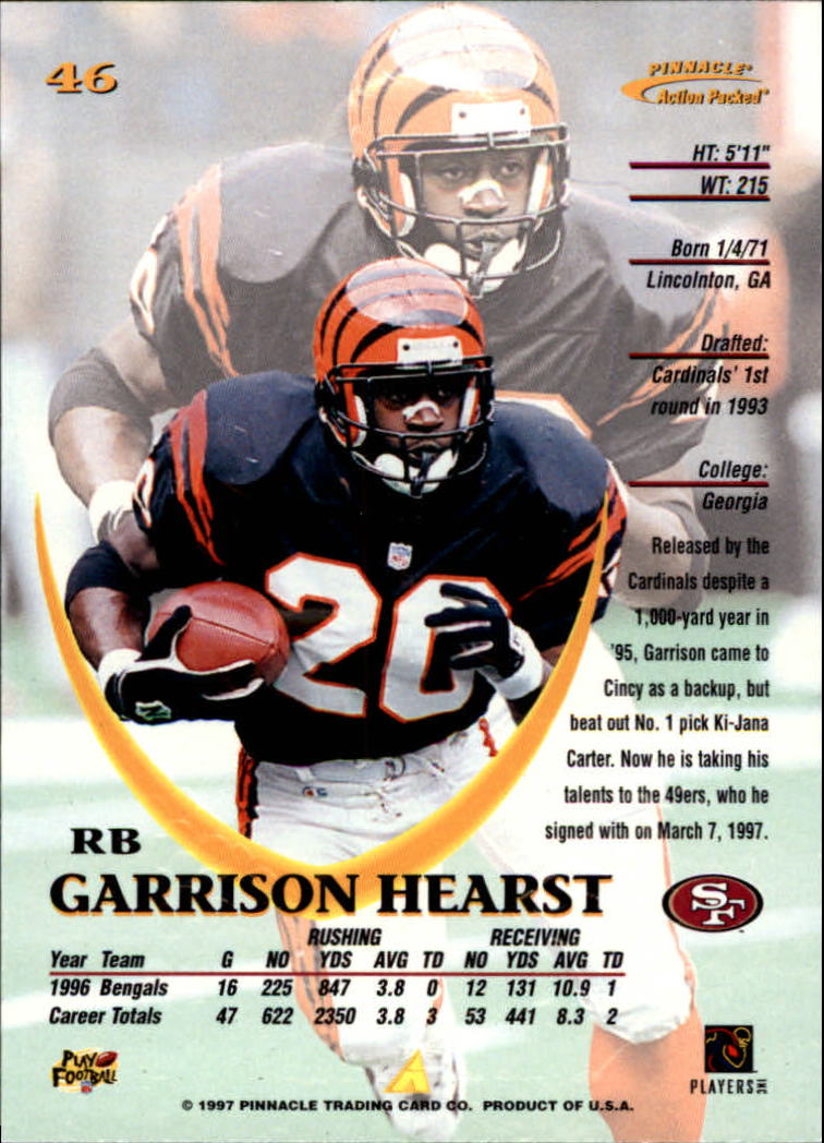 1997 Action Packed #46 Garrison Hearst back image
