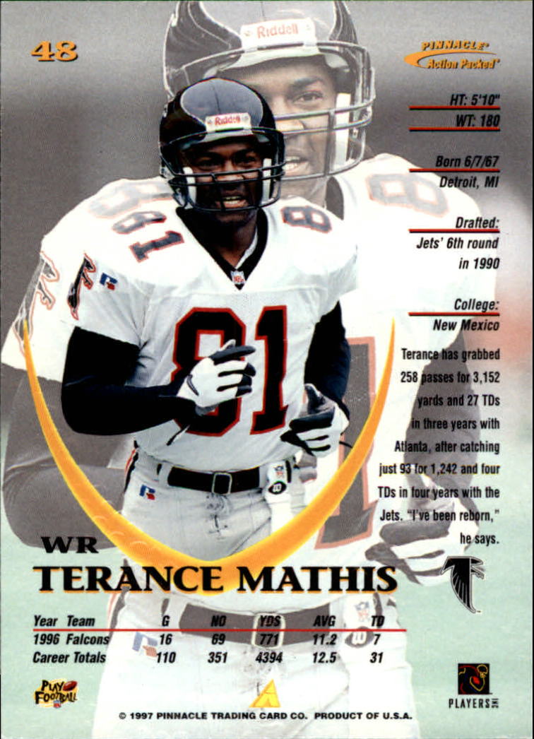 1997 Action Packed #48 Terance Mathis back image